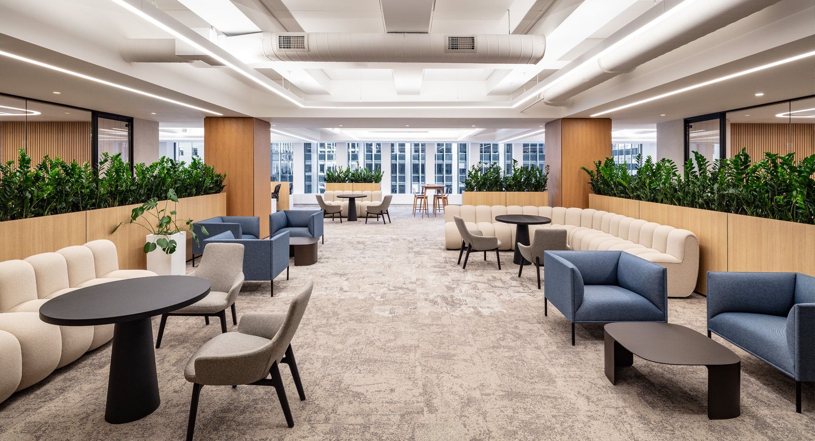 The improved common spaces in our New York office.